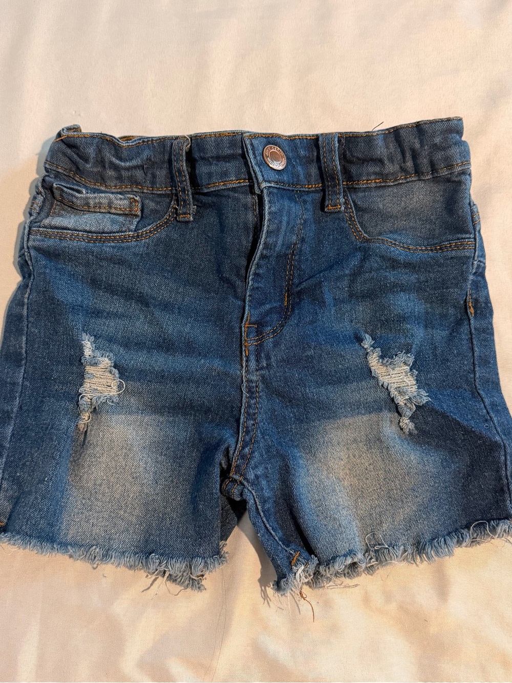 Girls' Blue Distressed Denim Shorts